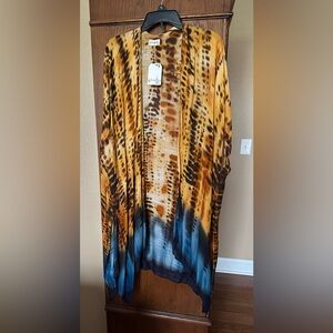 Wonderly Leopard Print Open Front Kimono in Golden Brown